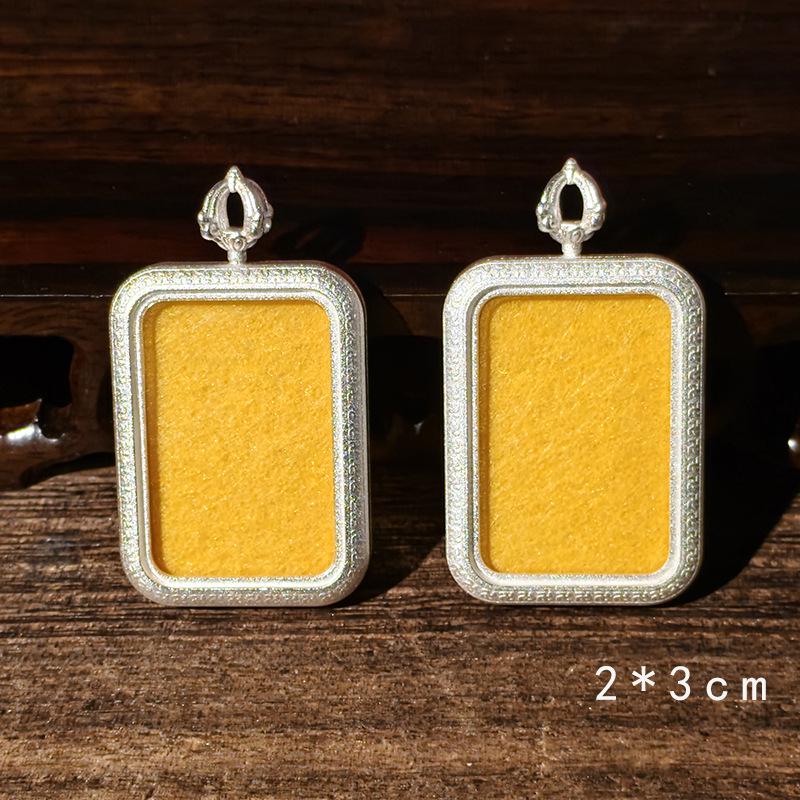Tibetan Thangka Titanium Steel Gold Silver Pendant: Single/Double-Sided Benming Buddha Amulet