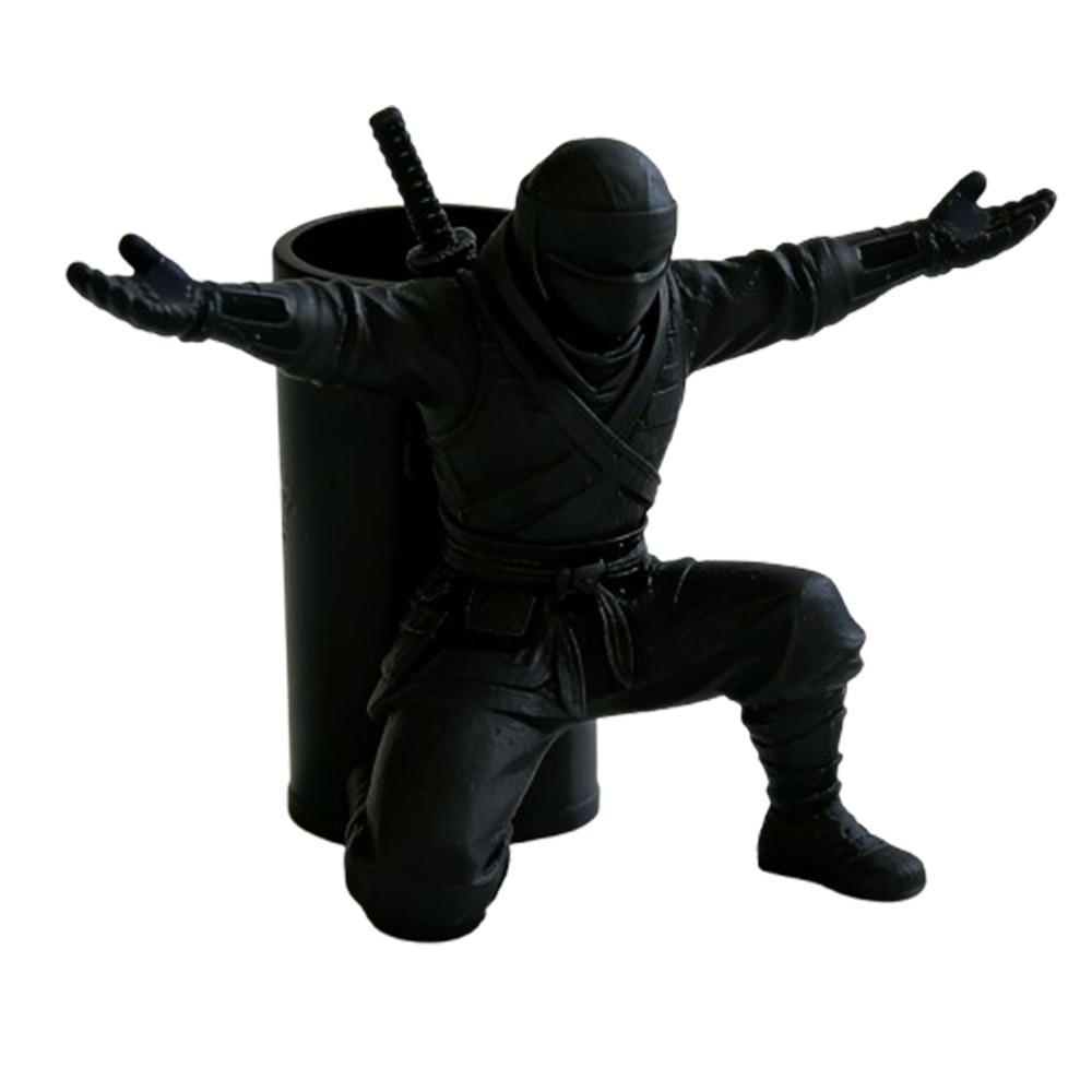 

Plastic 3D Printed Pen Stand Funny Desktop Organizer Multi-functional Ninja Ornament Home Office чёрный