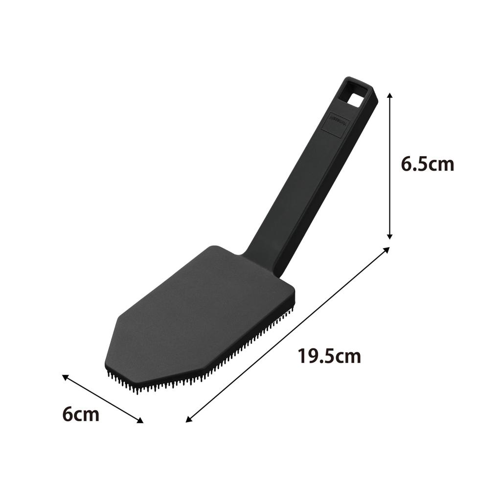 Yamazaki Tower Silicone Sponge with Magnetic Handle, Black, Approx. W6 x D19.5 x H6.5cm, Dishwasher Safe, Floating Storage, Pre-Wash, Kitchen Brush,