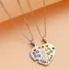 Stainless Steel Heart Shaped Best Friends Sisters Split Two Piece Pendant Necklace