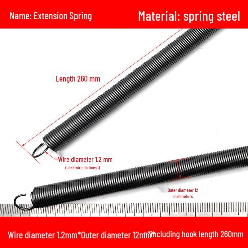 1.2mm Wire Extension Spring with Hook - Soft Tensile Force Spring Accessory