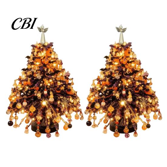 DIY Craft Supplies Handmade Beaded Mini Tabletop Christmas Tree Kit, Crystal Bead Xmas Set Set, Desktop Ornament for Shelf Mantel Decor, Holiday