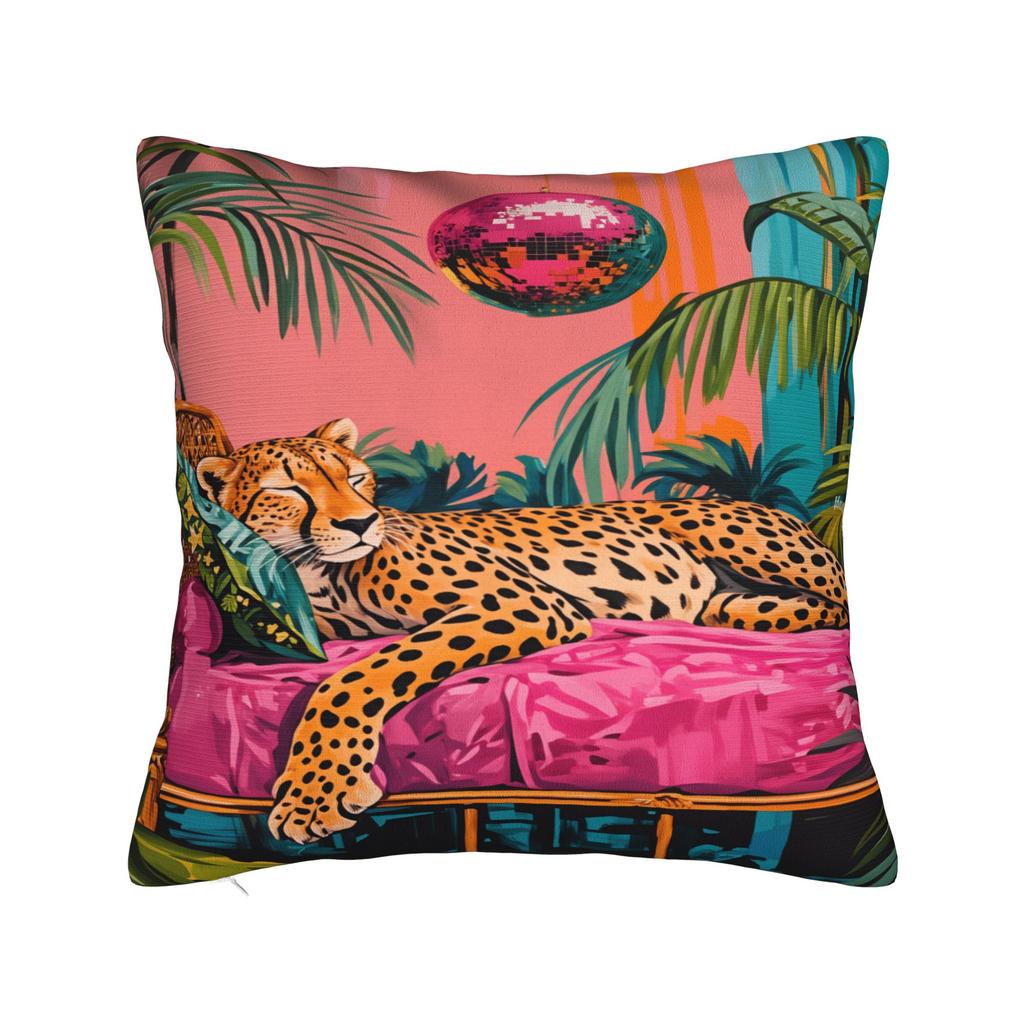 Leopard & Tropical Floral Pillow Case Morden Pillow Cover Soft Pillowcases For Living Room Chair