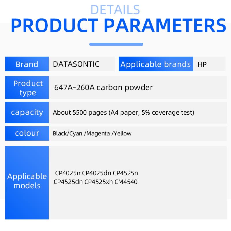 Cartucho de toner 647A CE260A, adequado para impressora HP CP4025n CP4025dn CP4525n CP4525dn CP4525xh CM4540