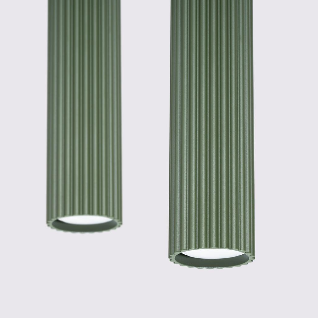 Lampa Wisząca Karbon 2 Gu10 Zielony Oliwkowy Alu Sollux Sl.1612