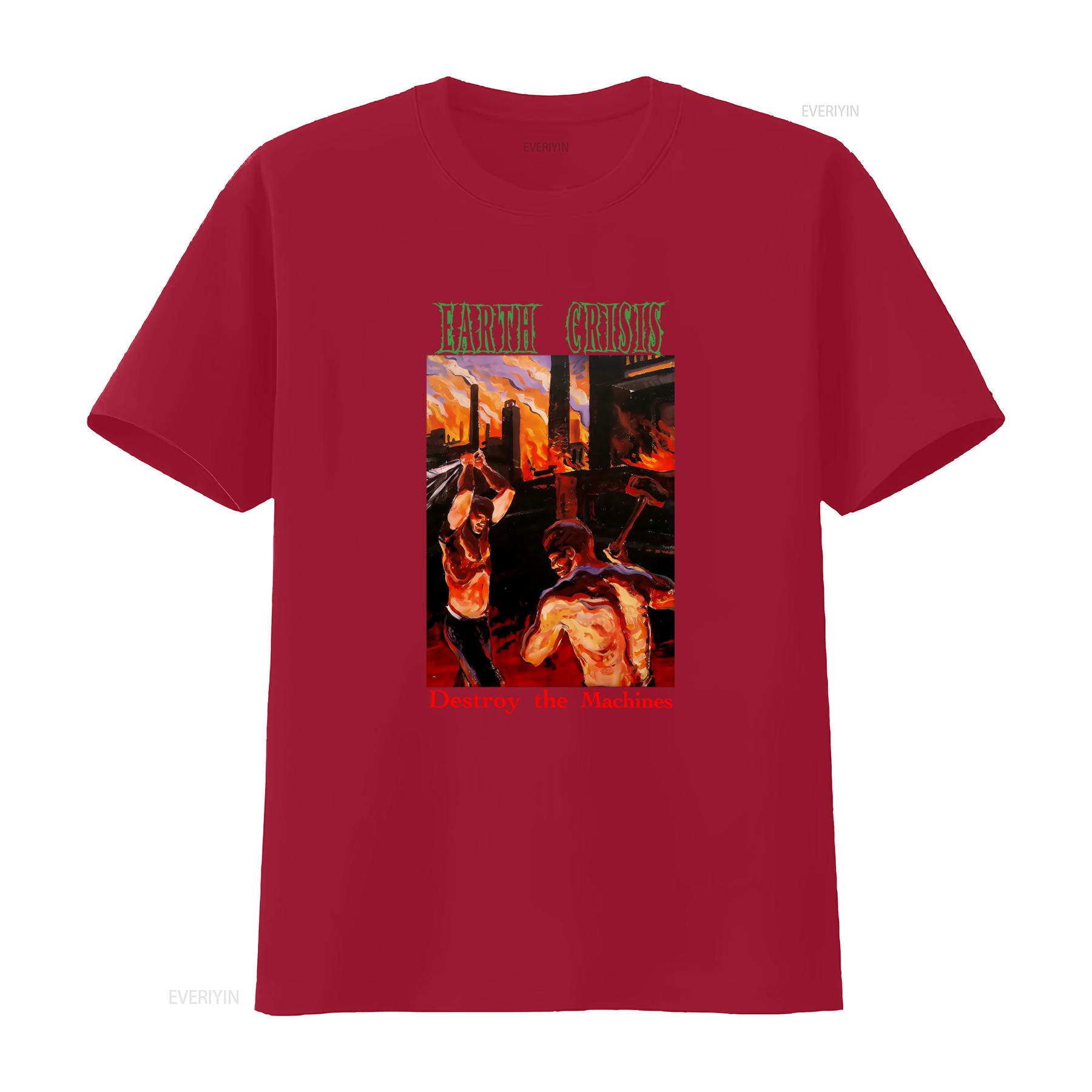 

Earth Crisis Band Destroy the Machines T Shirt Available in Full Sizes S to 5XL vintage Washed Versatile homme Soft Slightly S