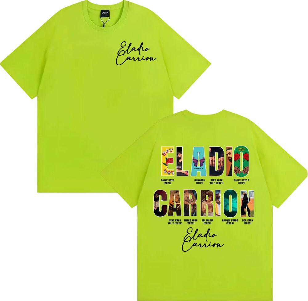 

Rapper Eladio Carrion Album Cover 2025 Tour T Shirt Men Women Vintage 90s Hip Hop Street T-shirts Casual Loose Oversized T-shirt 4XL
