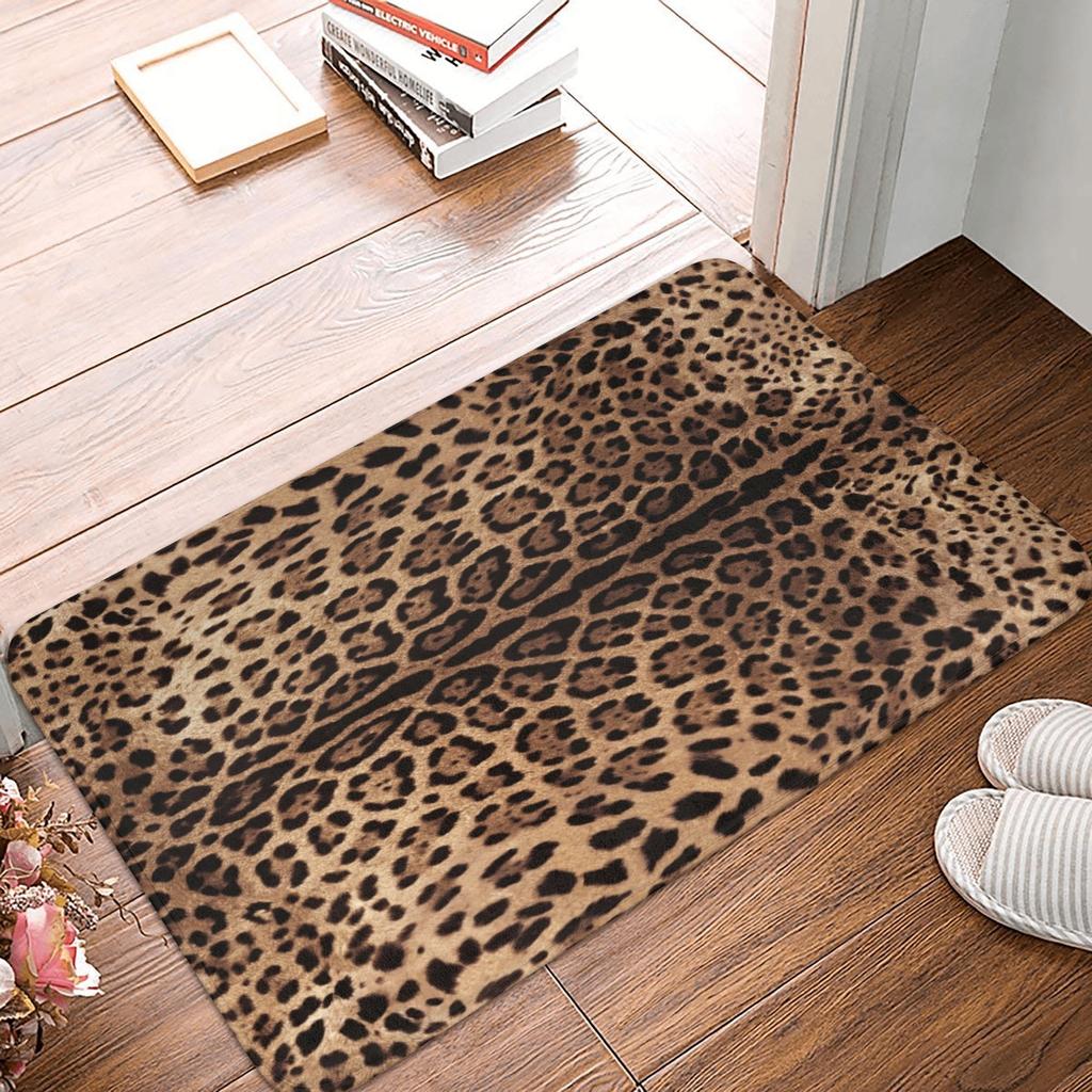 Siberian Tiger Fur Pattern Door Floor Kitchen Bathroom Mats Anti-Slip Indoor Wild Animal Doormat Living Room Entrance Carpet Rug