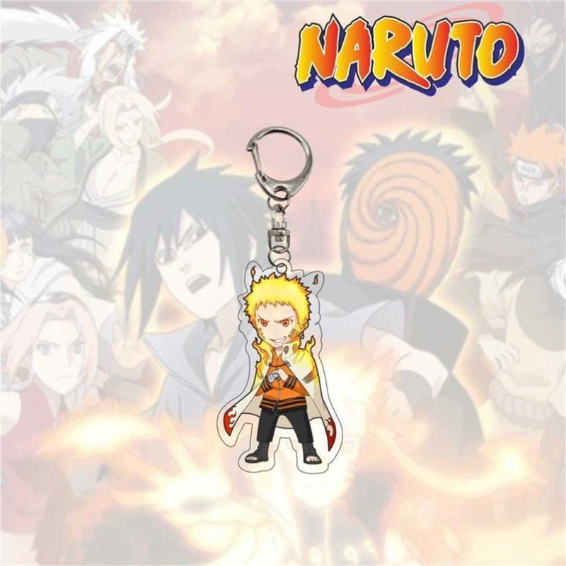Anime Naruto Acrylic Keychain Accessaries Uzumaki Naruto Cartoon Keyring