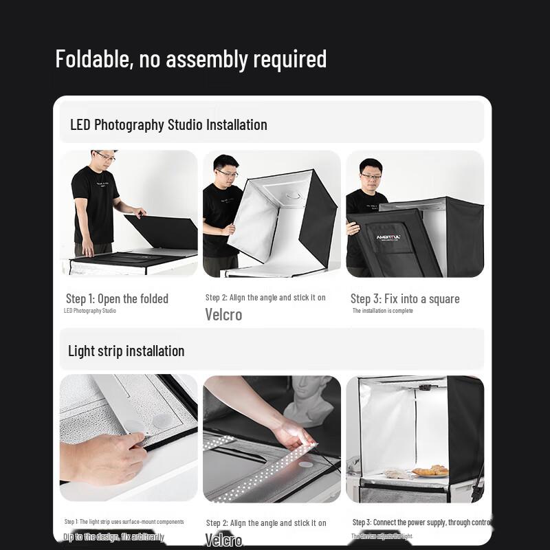 AMBITFUL LED Portable Photo Studio Tent 80cm