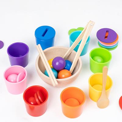 Farbsortier-Münzbox-Spielzeug - Regenbogenball- und Becher-Sortierspiel Pädagogisch und kognitiv Farberkennung Geeignet als Geschenk