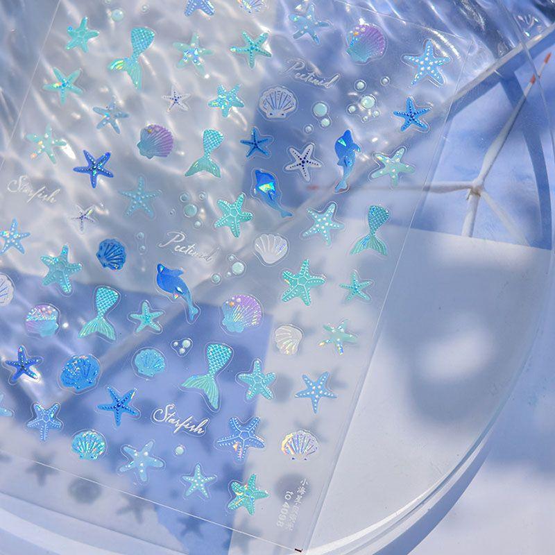 

Shell Tomoni Relief Seahorse Nail Sticker Embossed small starfish 4098