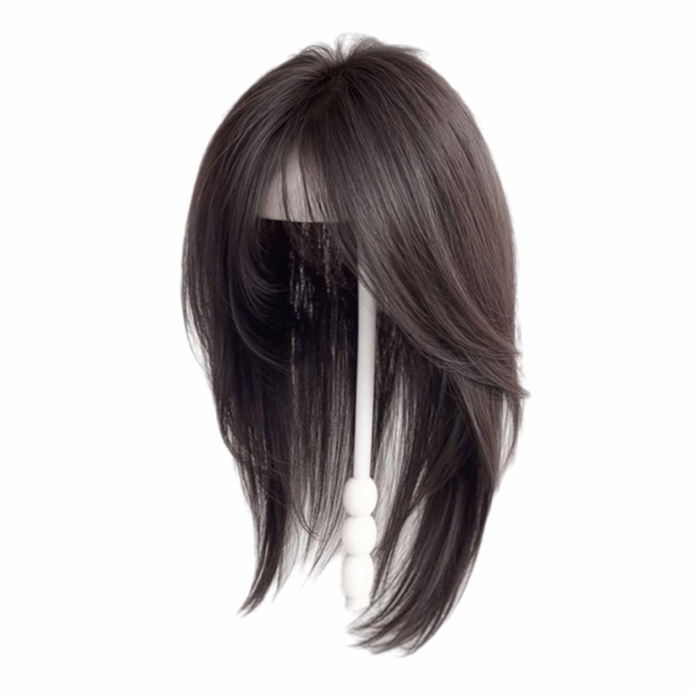 Synthetic Head Top Fake Hair Piece Hair Toppers Wigs with Bangs  Cover White Hair & Hairline