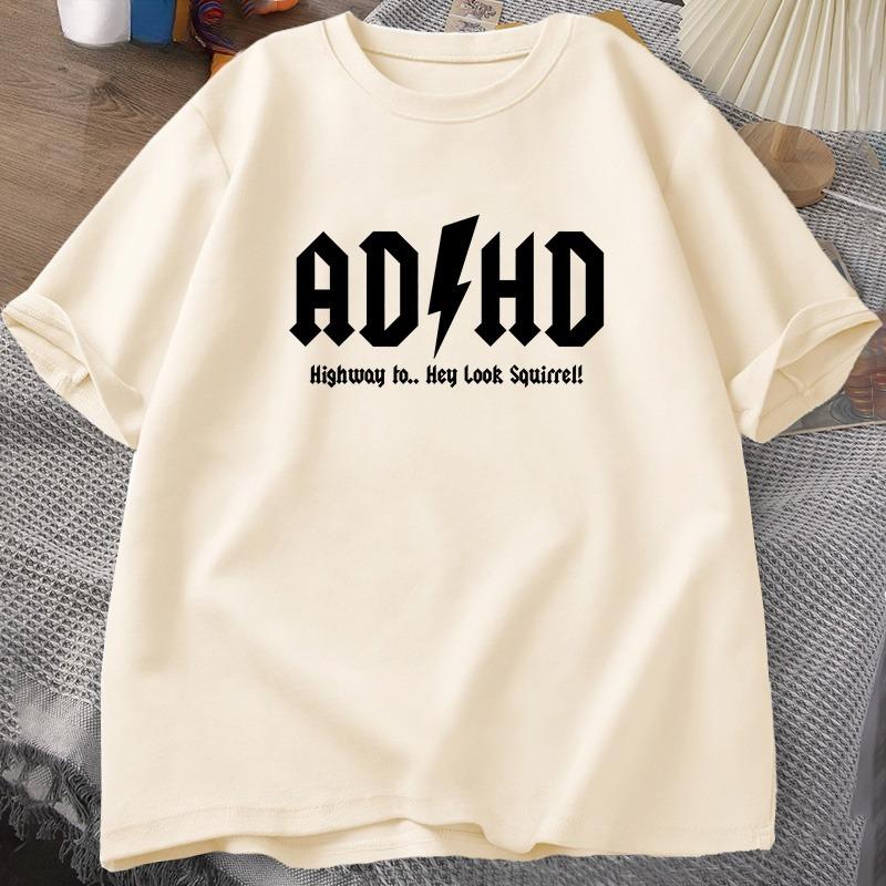 2026 Hot Sale ADHD Highway Hey Look Squirrel T SHIRT Men Women Rocker Rock and Roll T-shirt Streetwear Tshirts Men's Clothing Unisex Tops Short Sleeve