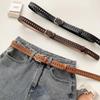 Belt Women's Decorative Jeans New Versatile Full Body Perforated Student Black Trendy Ins Style Non Perforated Belt