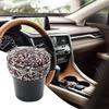 LED with Lid ,Portable Interior Rhinestones Decoration Trash Can Cup Outdoor Holder , Use
