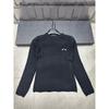 2026 Spring Round Neck Knit Long Sleeve Casual Top with Brooch