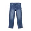 JACK&JONES Men's Letter Patch Washed Straight-Leg Denim Jeans
