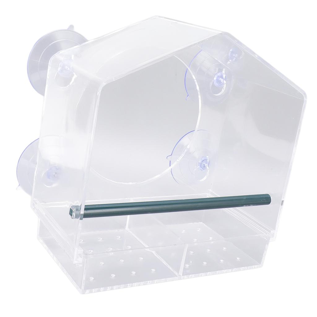 Window Bird Feeder Clear Sturdy Acrylic Window Bird House Feeder with 4 Suction Cups