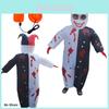 Aufblasbares Kostüm eines bösen Clowns für Halloween-Partys, Streiche und Bühnenauftritte, Farbe: Schwarz