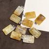 3Pcs Natural Yellow Quartz Rectangle Pendants 16×27mm Gemstone Charms With Silver Bail For DIY Necklace Jewelry Making