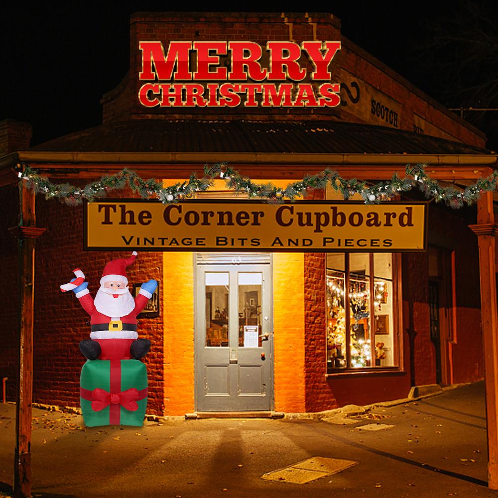 6 stop Vánoční nafukovací Santa Claus nesoucí dárek Obří svítící nafukovací vánoční dekorace