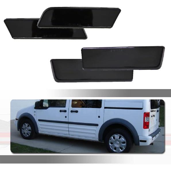 Для 2010 2011 2012 2013 Ford Transit Connect Передний+Задний Бампер Крыло Боковые Поворотники Полностью Янтарные и Красные Светодиодные Лампы Затемненная Линза 4 шт Smoked Housings