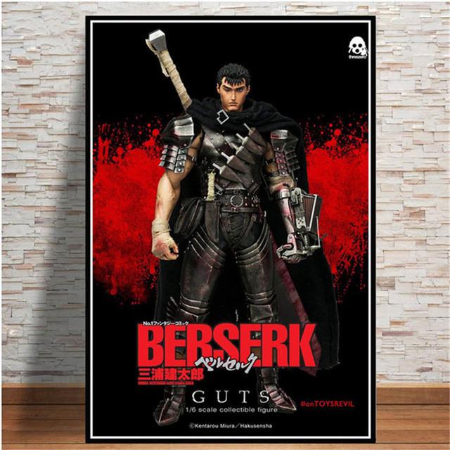 Japonský anime plakát Kentaro Miura Mad Warrior a tištěná nástěnná malba na plátně