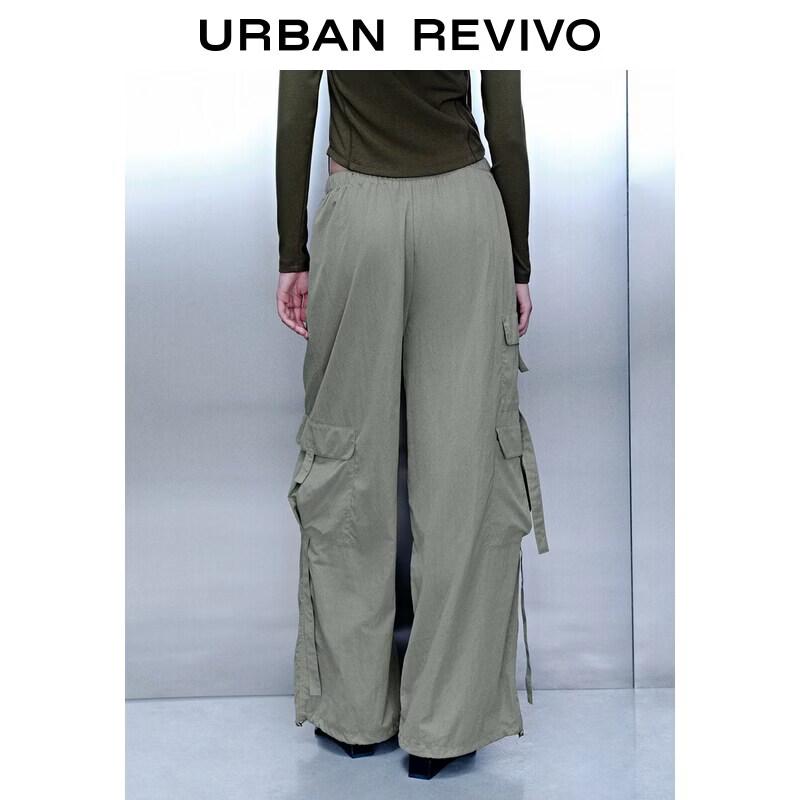 Women's Casual Workwear Tie-Detail Wide-Leg Pants