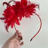 Luxurious Soft Feathered Hairpiece Flower Headwear Adjustable Headband for Halloween Festival Costume Coplay Party