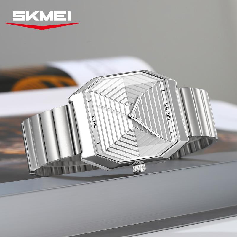 SKMEI 9393 Watch Unique Design Stainless Steel Men's Wristwatches Elegant Watches for Men relgios masculino Fashion Quartz