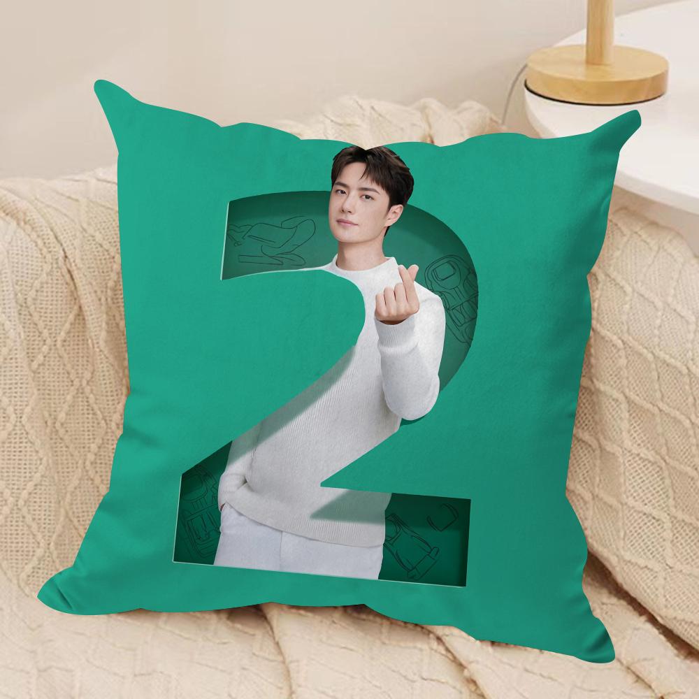 Cool WWang Yibo Cushion Cover Short Plush Doublesided Print Square Throw Pillow Covers Sofa Home Cushion Decor