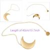 Magnetic Curtain Tiebacks Alloy Moon Curtain Holdbacks Silver/Gold Curtain Tie Backs Curtain Clips Ropes -Set of 2