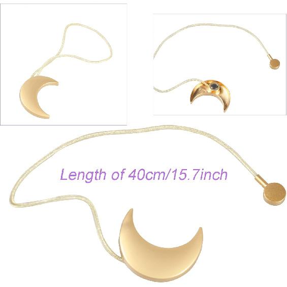 Magnetic Curtain Tiebacks Alloy Moon Curtain Holdbacks Silver/Gold Curtain Tie Backs Curtain Clips Ropes -Set of 2