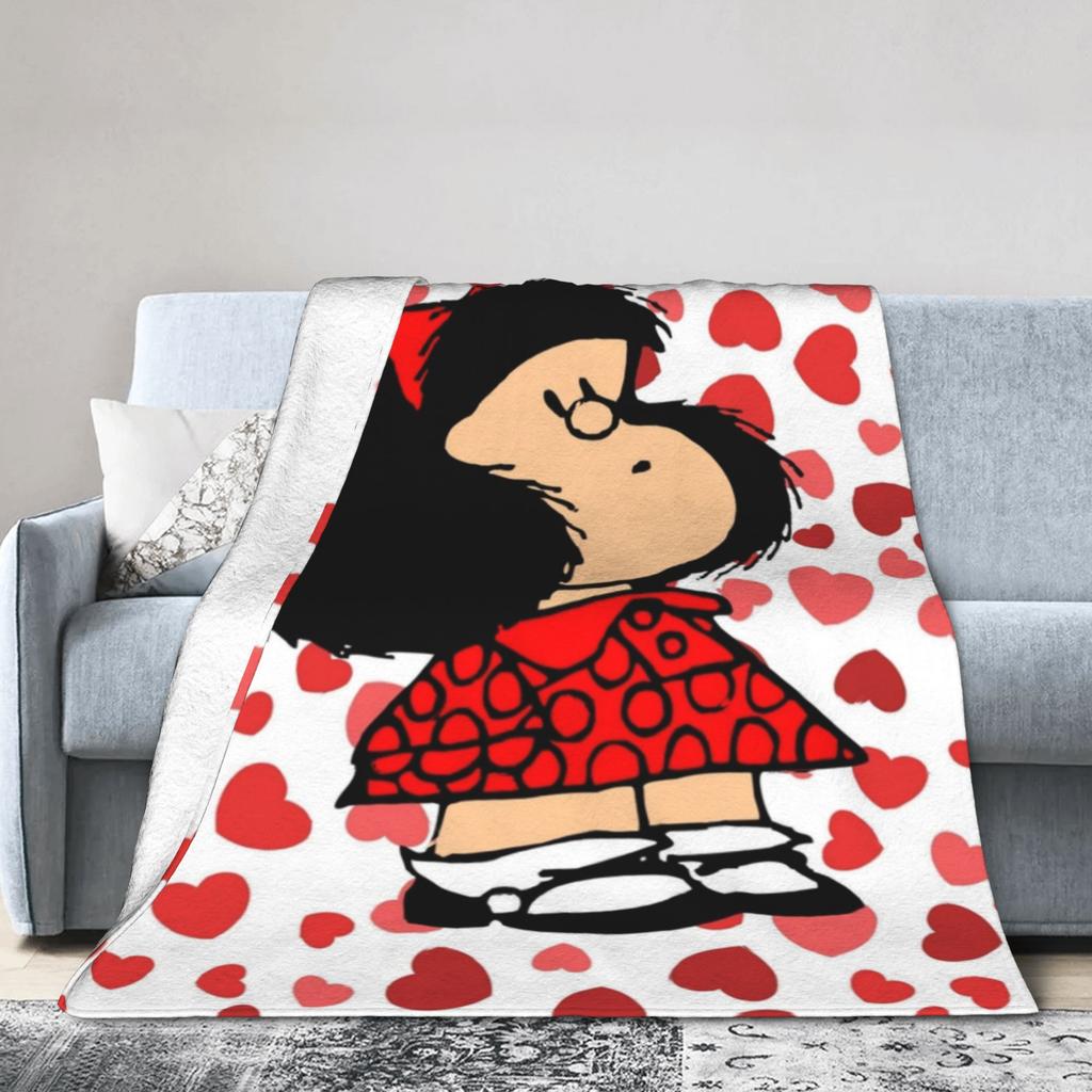 Mafaldas Blanket Coral Fleece Plush Summer Air Conditioning Multi-Function Warm Throw Blankets For Bedding Bedroom Bedspread