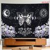 2D Flat - 2D Flat - A Tapestry Featuring a Large Or Small Design of Butterflies, Moon Phases, Mushrooms, Stars, And Mystical Symbols, Perfect for Deco
