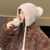 Solid Color Hat Women's Autumn and Winter Ear Protection Sweet Knitted Wool Hat Fashion Hat Thickened Thermal Hat