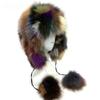 Fluffy Bomber Hats Women Winter Balls  Warm Earflap Furry Hat Soviet Real Fox Fur Russian Hat Bonnets Fur Cap Women
