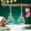 Huitan Creative Christmas Tree Drop Earrings for Women Gorgeous Brilliant Ear Accessories for Party Modern Stylish Chic
