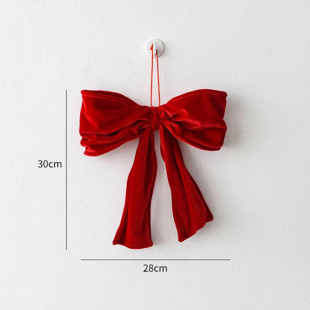 Neuer roter Schleifenanhänger verformbar Flanell Aufhängbarer Weihnachtsanhänger Große DIY Weihnachtsbaumdekorationen Frohe Weihnachten