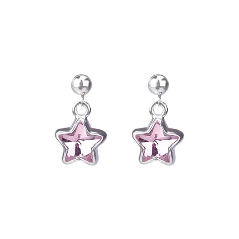 VVV [925 Silver] Cubic Star Earrings