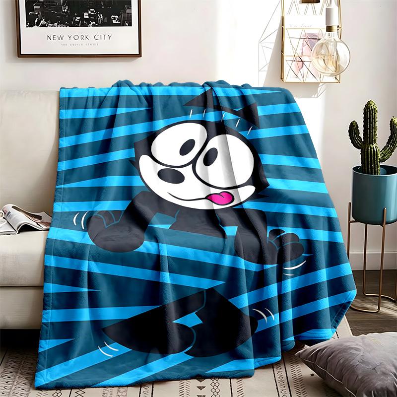 Felix the Cat Theme Blanket Suitable For The Sofa Camping And Travel Made Of Soft Flannel Material An Ideal Gift For Occasions Such As Birthday