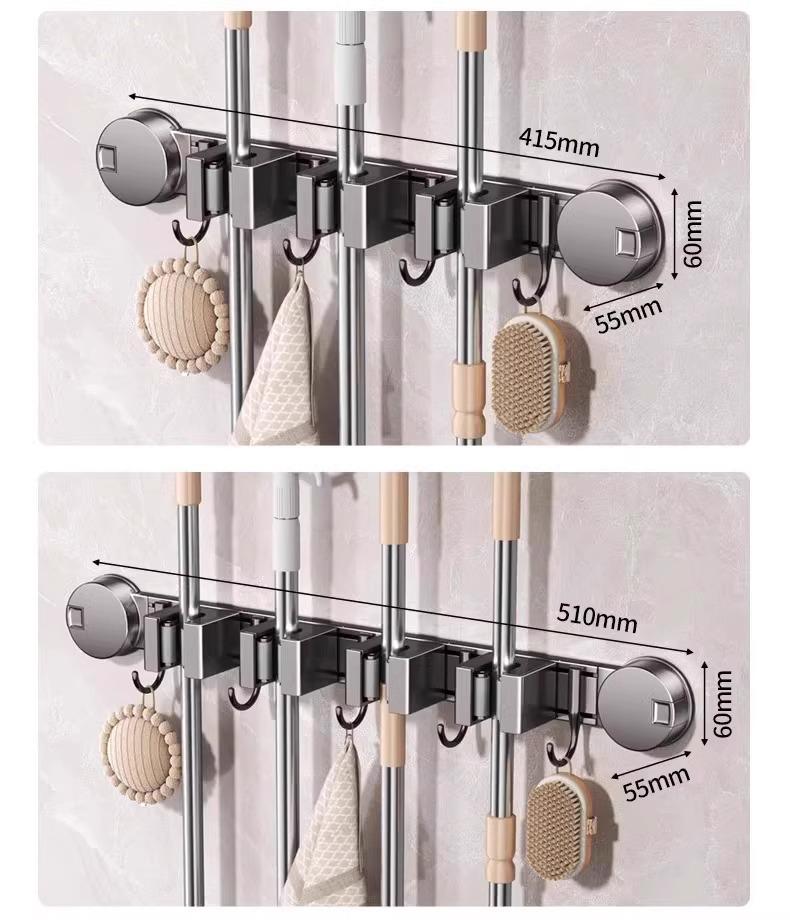 Bohrfreier Saugknopf Mop & Besen Wandclip