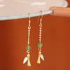 Retro Copper Earrings With Delicate Bamboo Knot Design And Zircon Stones