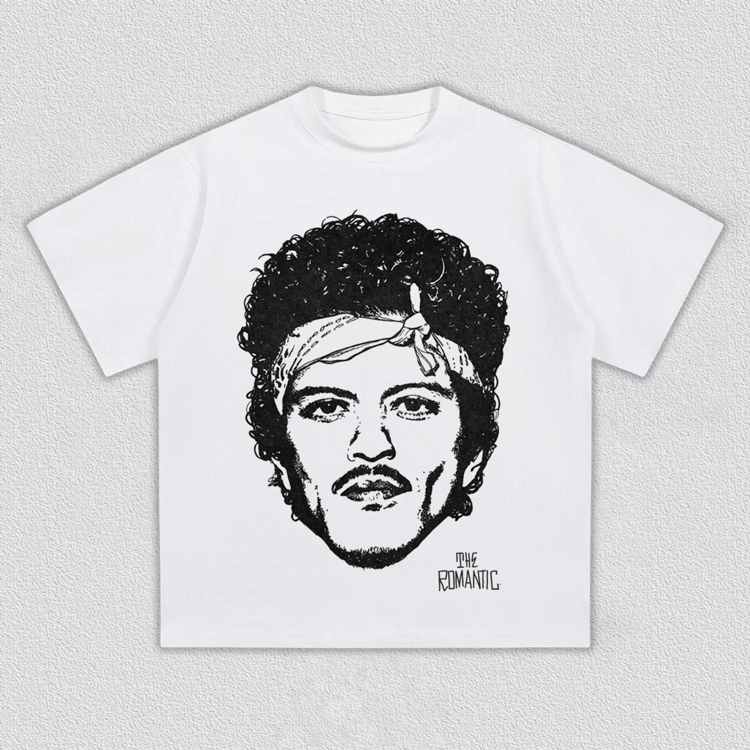 

Bruno Mars The Romantic Sketch Minimalist Casual Streetwear Pop Rock Concert Fan Merch T-Shirt 4XL