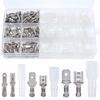 360pcs Cable Lugs Set Receptacles Set Flat Connector Male & Female Cable Connector with Insulating Sleeve Electrical