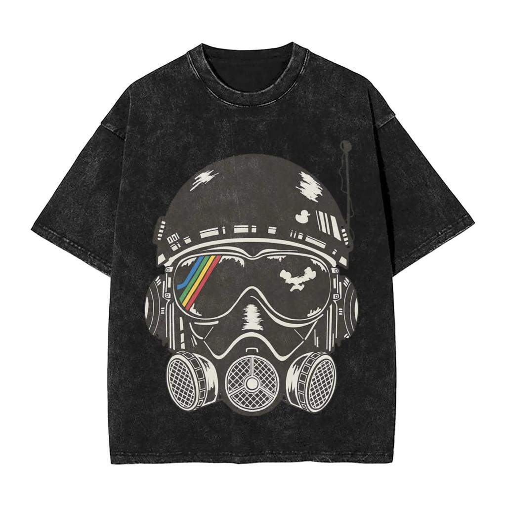 Hot Game Arc Raiders Outfit T Shirt Men Washed Oversized Heavy Cotton Tee Shirts Clothing Acid Wash Clothes Hip Hop Short Sleeve Female Male Tee Shirt