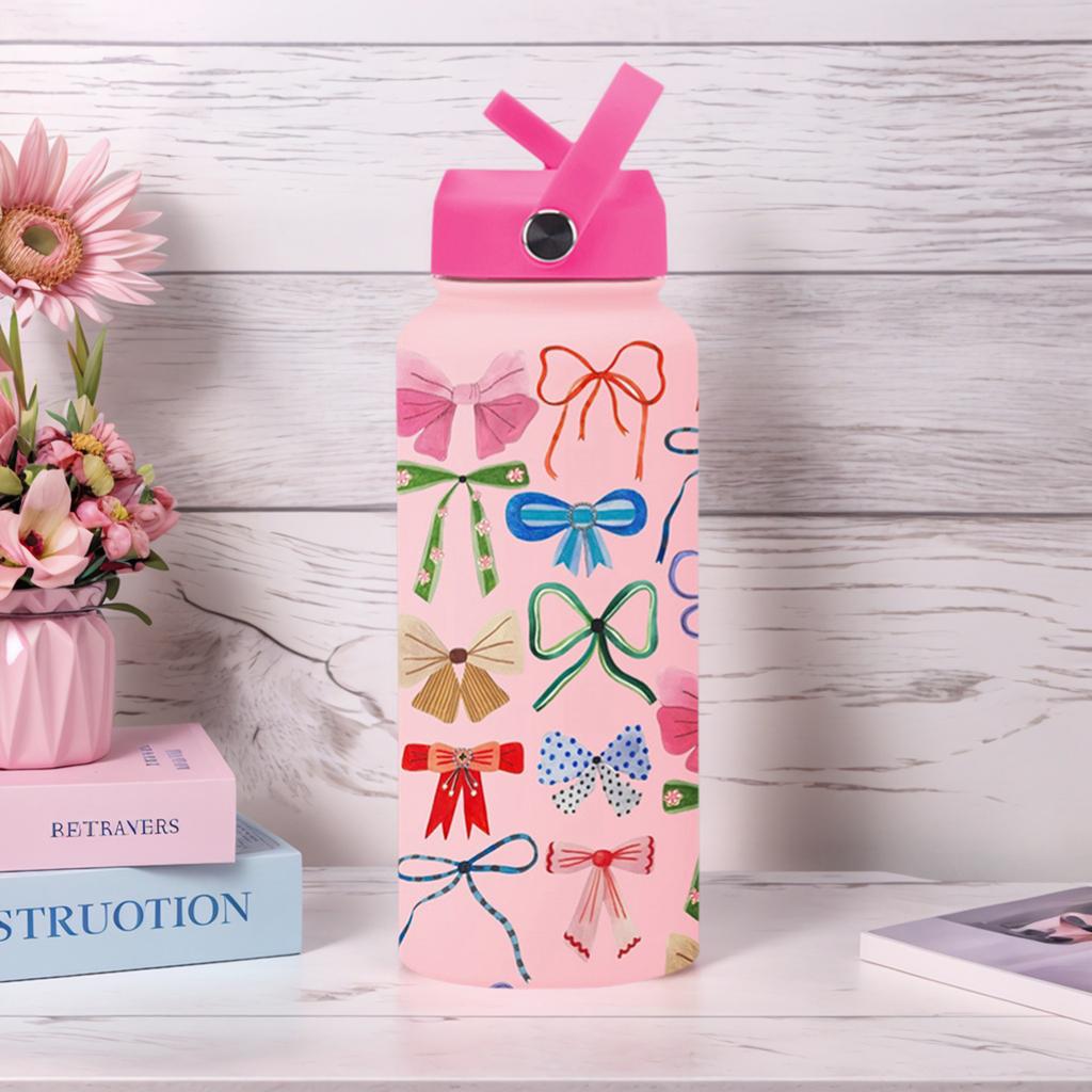 1L Insulated Water Bottle Wide Mouth 32oz Travel Tumbler Stainless Steel with Lid Gifts for Women Girls Teens Birthday Christmas