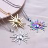 Sonne Anhänger Halskette Für Frauen Männer Schmuck Edelstahl Halsketten Mode Vintage Choker Gliederkette Am Hals Dekor Halsband
