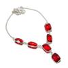 Natural Mozambique Garnet Gemstone 925 Sterling Silver Jewelry Necklace 18" ASN-6046